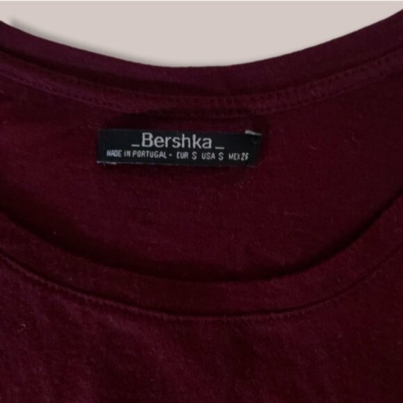 BERSHKA Europe- A Waist Tassle Tank Top- Bergundy- Size S - Picture 3 of 7